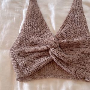 Twist knit crop top